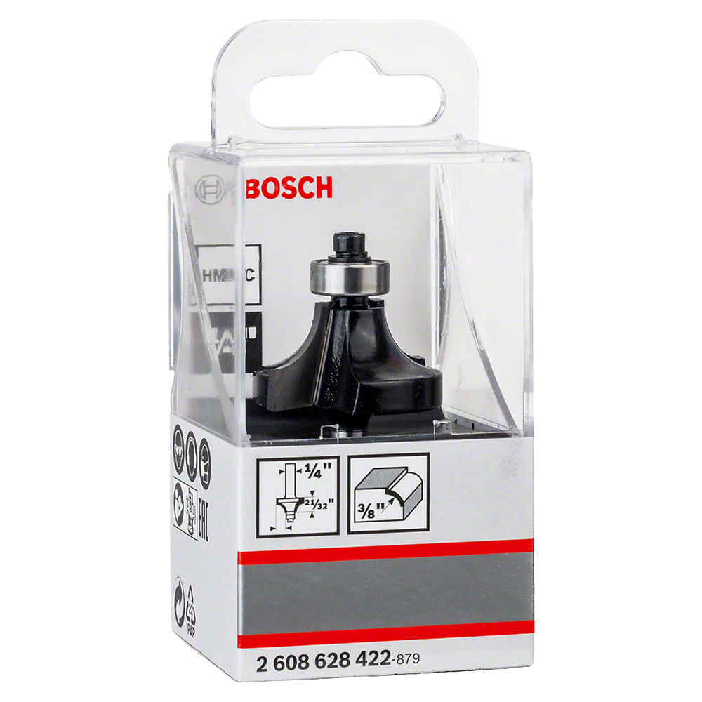 Fresa para Tupia Arredondar R 3-8 Haste 1-4 com Rolamento Bosch 76369_0